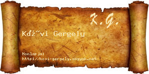 Kövi Gergely névjegykártya